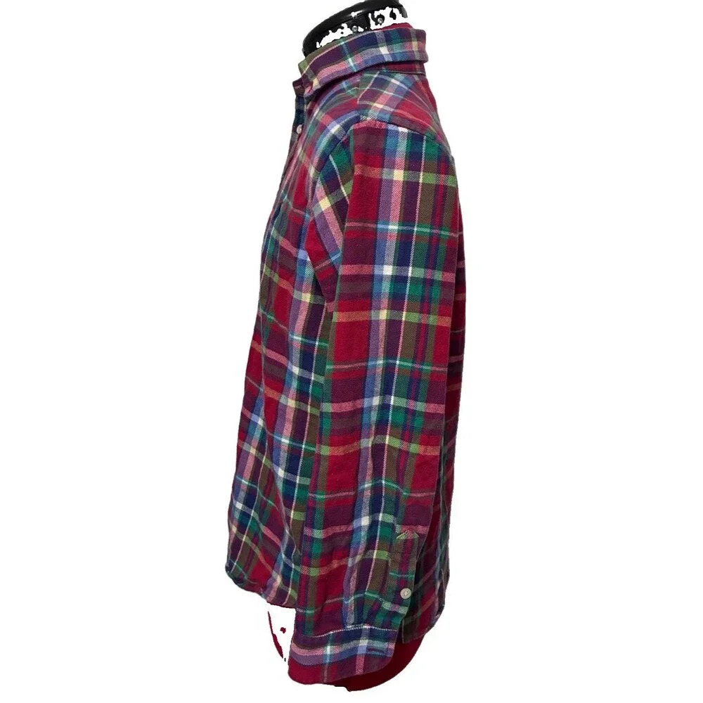 Ralph Lauren Red Plaid Flannel Long Sleeve Boys Size 14/16